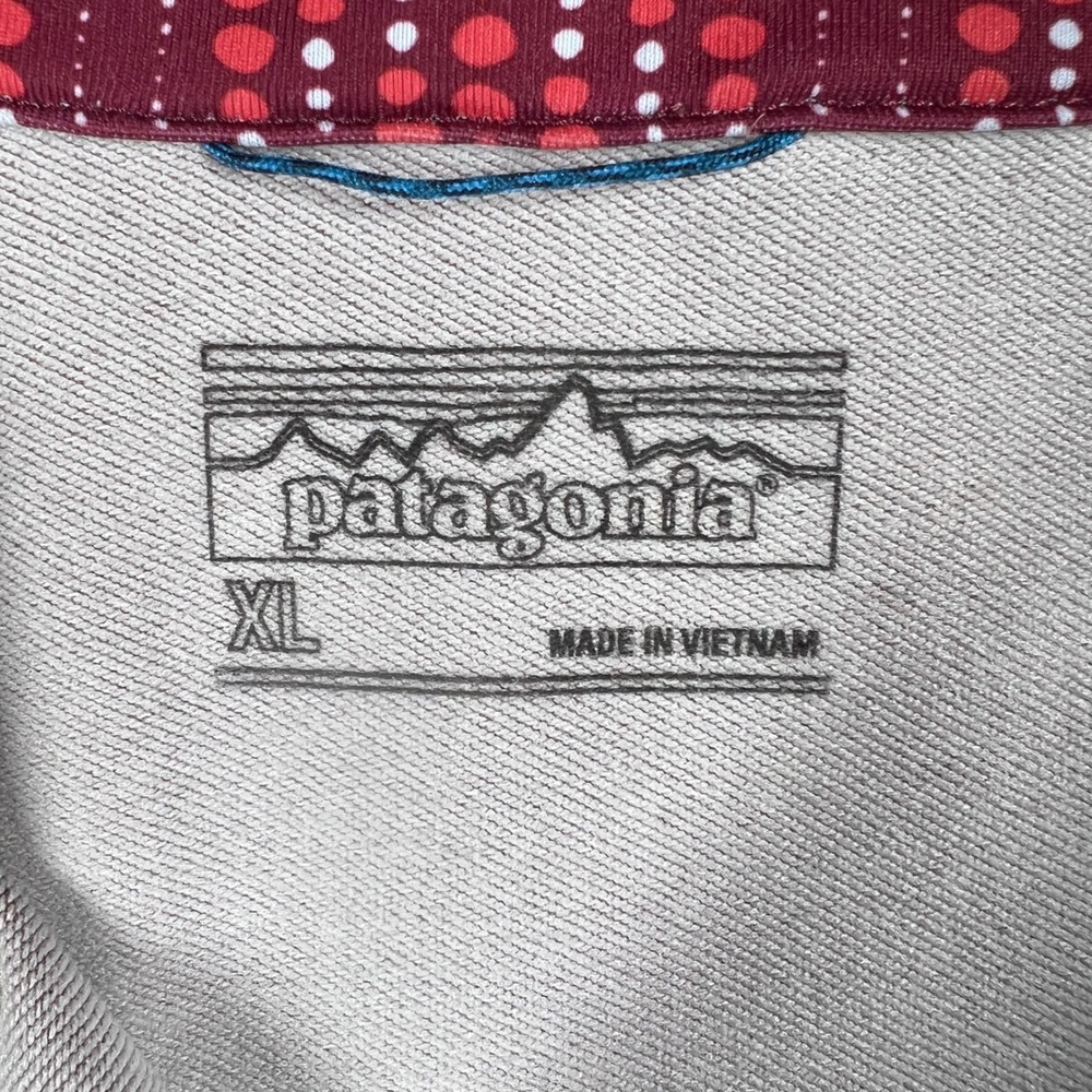 Patagonia Womens Speedwork XL 1/4 Zip Pullover Heathered Burgundy Dot Trim - Picture 4 of 13